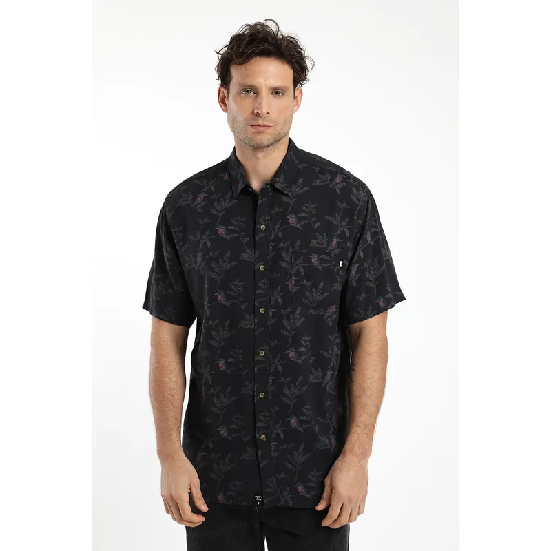 FROENS - Camisa hombre manga corta viscosa martin pescador 100% algodon organico Froens