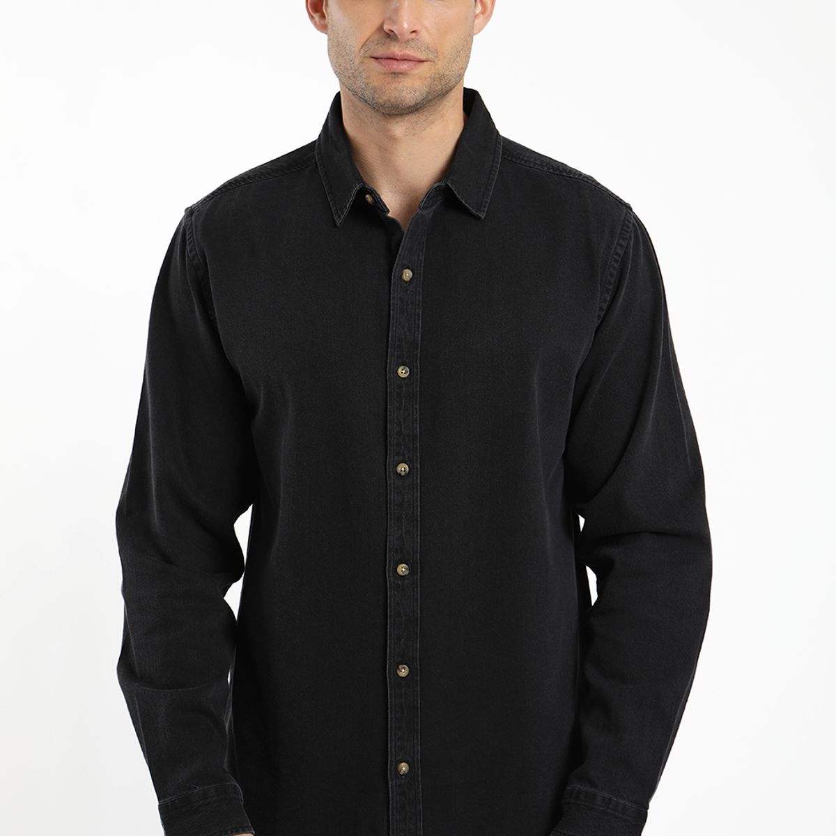 FROENS - Camisa hombre manga larga denim 100% algodón orgánico Froens