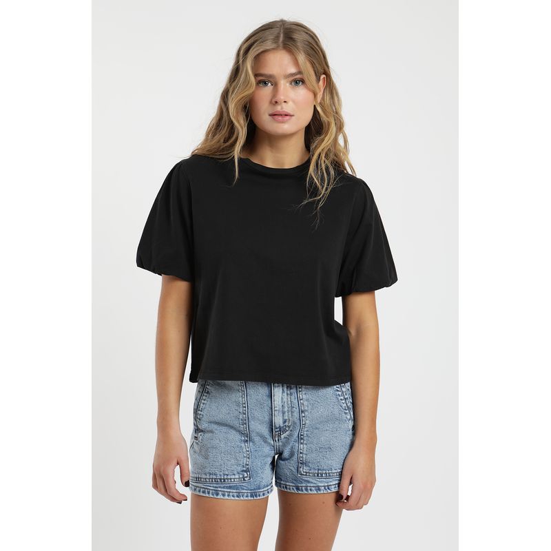 FROENS - Polera mujer manga corta globo 100% algodón orgánico Froens