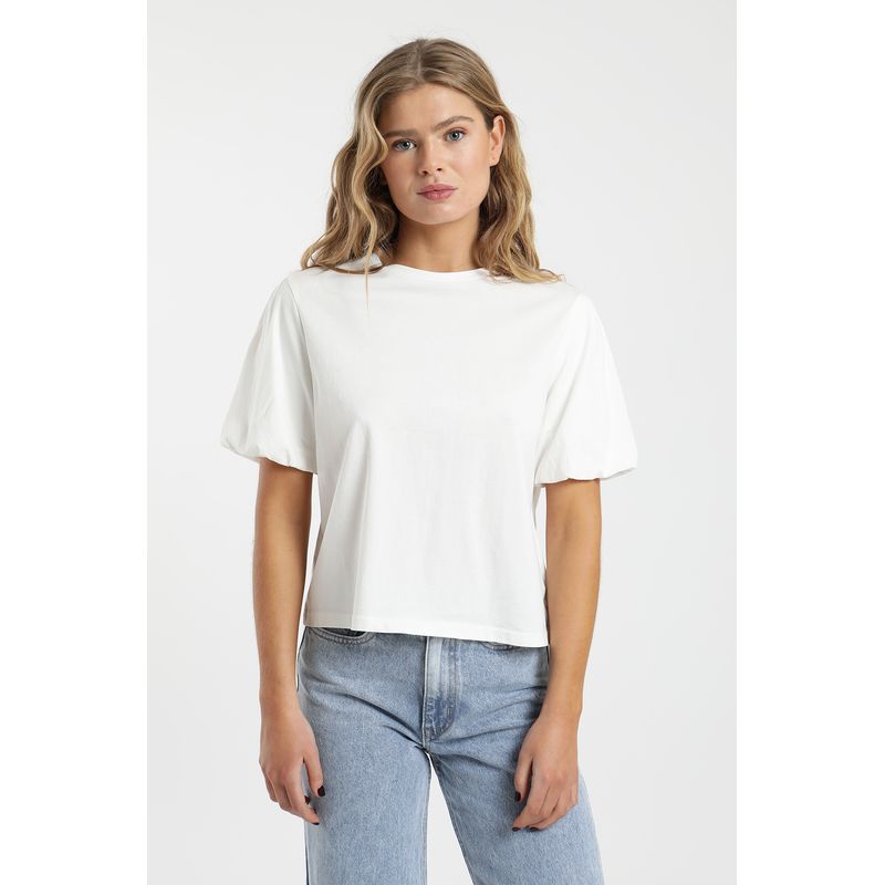 FROENS - Polera mujer manga corta globo 100% algodón orgánico Froens