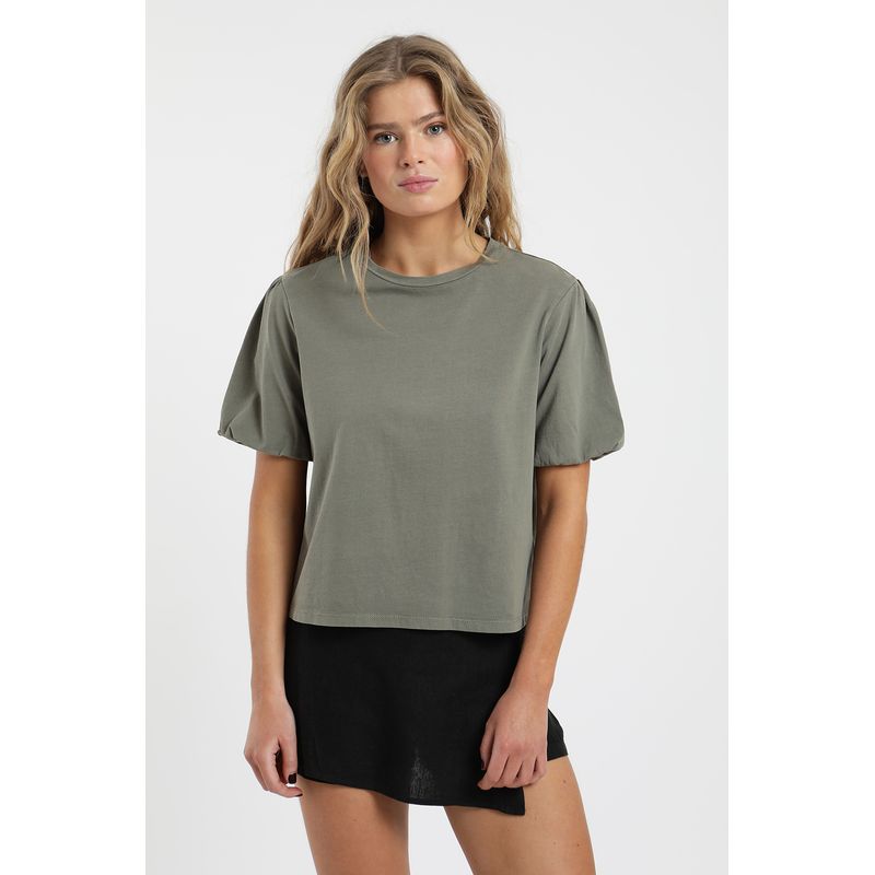 FROENS - Polera mujer manga corta globo 100% algodón orgánico Froens