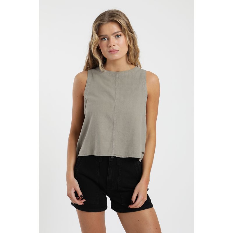 FROENS - Blusa mujer sin mangas caulle Froens