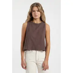 FROENS - Blusa mujer sin mangas caulle
