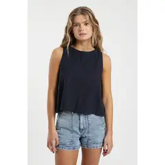FROENS - Blusa mujer sin mangas caulle