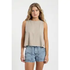 FROENS - Blusa mujer sin mangas caulle