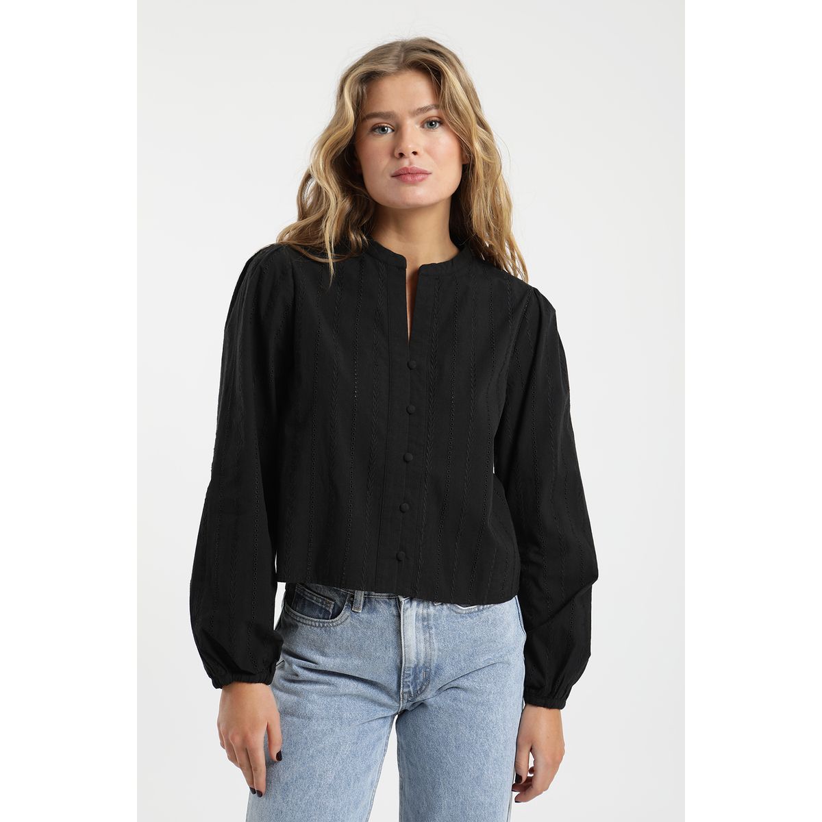 FROENS - Blusa mujer manga larga nacar Froens