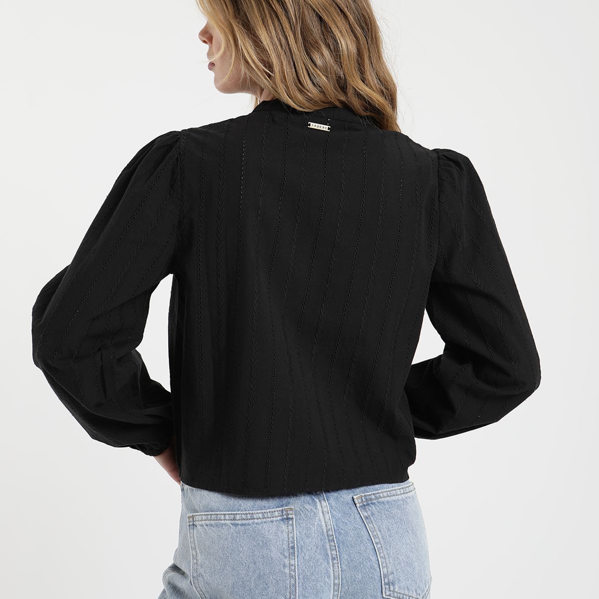 FROENS - Blusa mujer manga larga nacar Froens