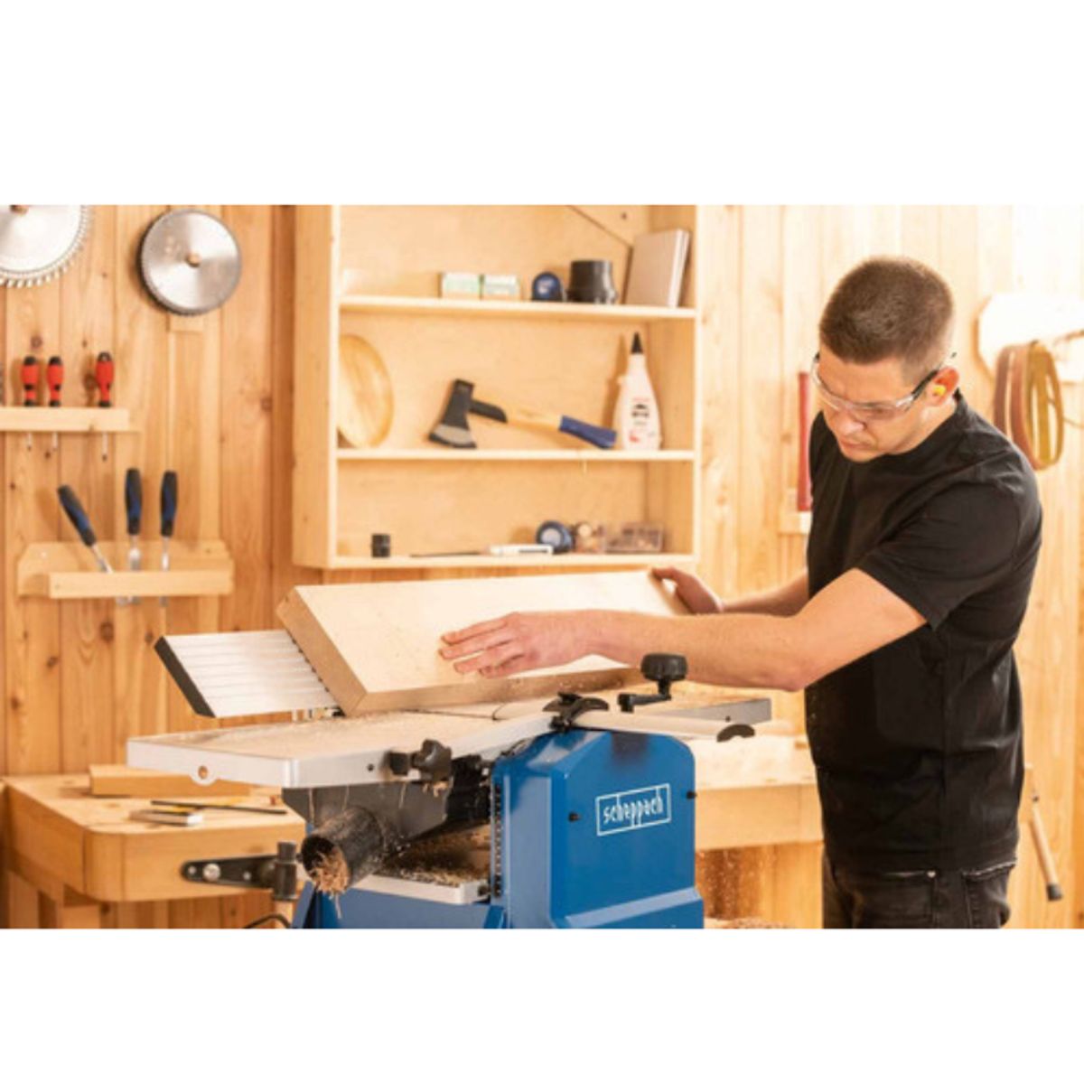 SCHEPPACH - Cepilladora Canteadora de Banco 10" 1500W Profesional - Scheppach