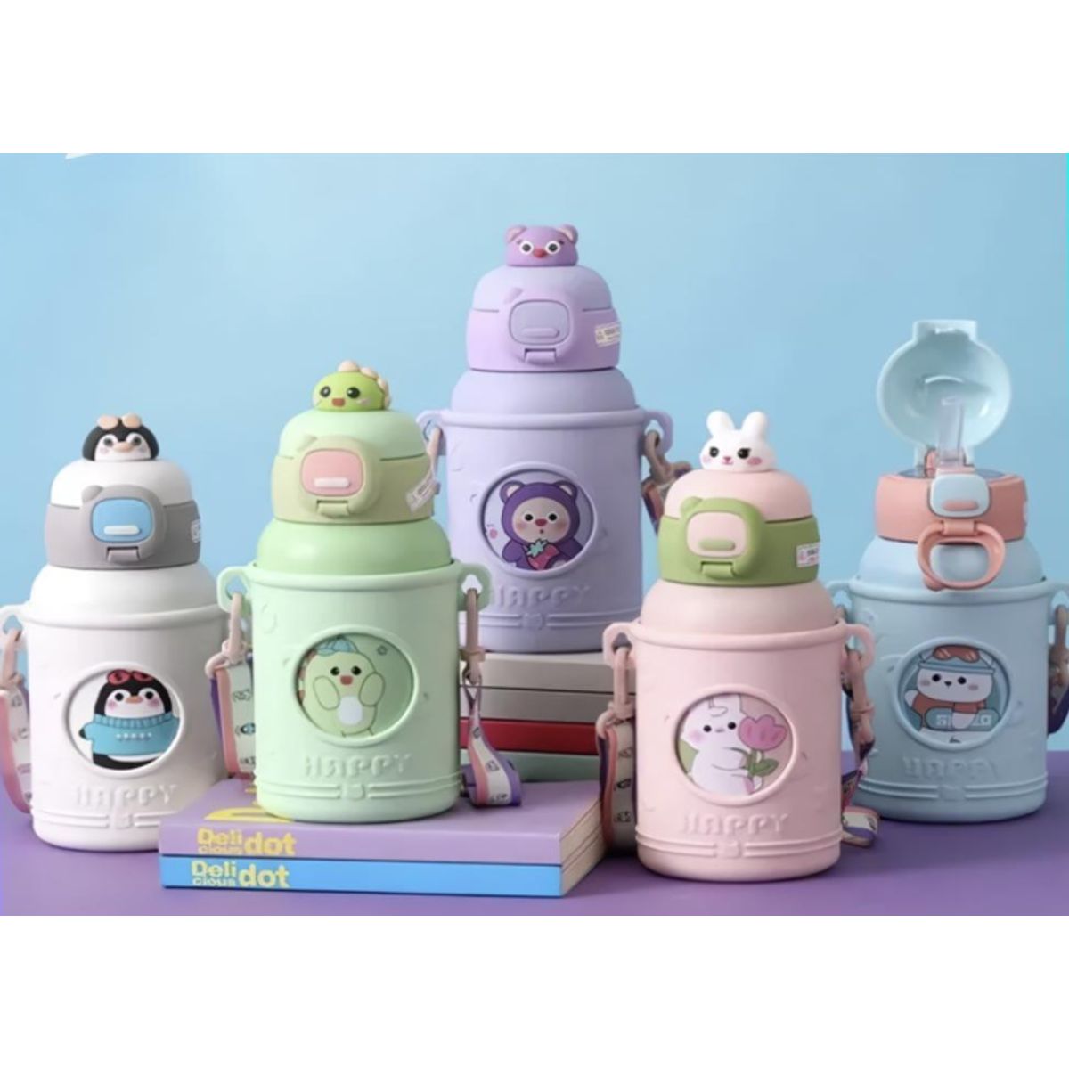 GENERICO - Botella Kawaii 500ml Color Blanco
