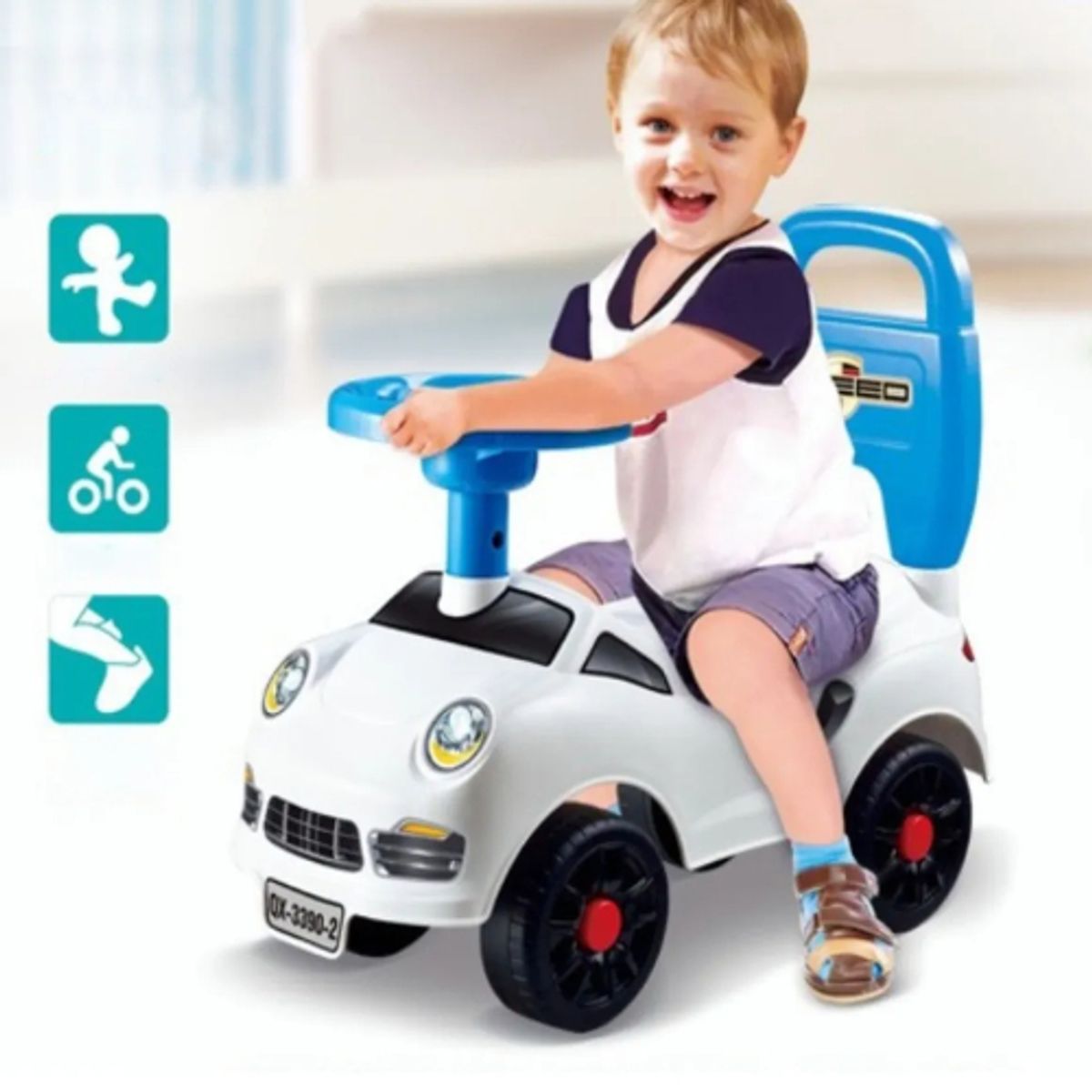 GENERICO - Correpasillo auto andador infantil blanco