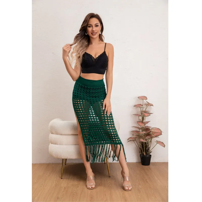 MPROPIA - Falda Tejida Mujer Salida de Playa Piscina Colores 8358