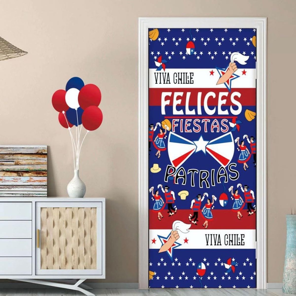 GENERICO - Funda De Puerta Decoración Fechas Patrias 100x210cm
