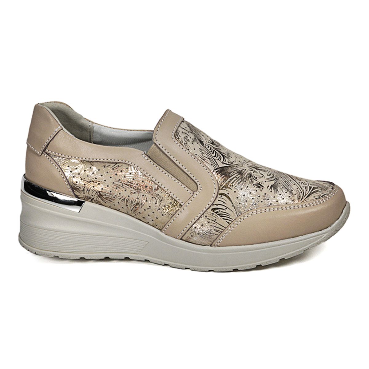 DEGAS - Zapatilla Cuero Ibbie Beige DEGAS