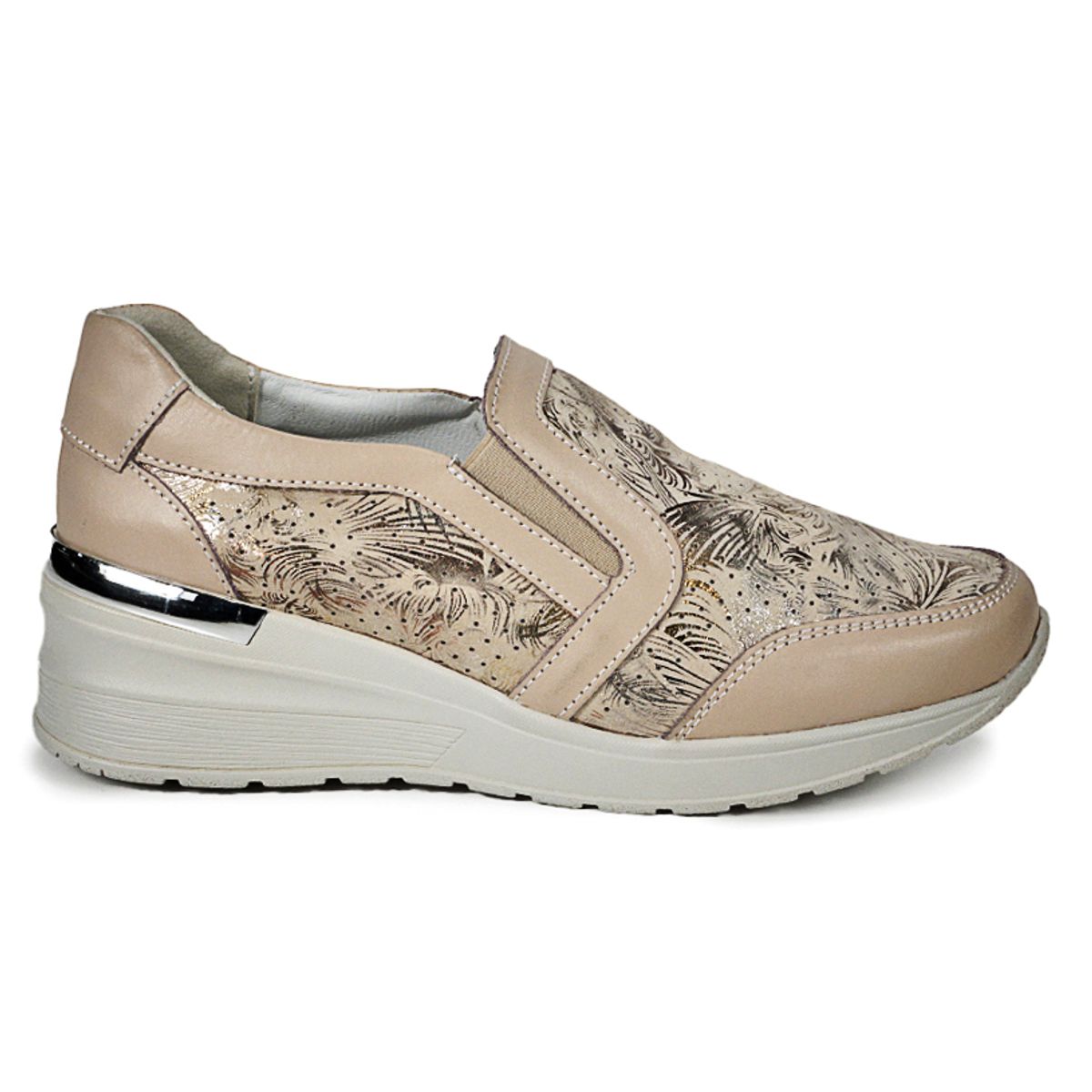 DEGAS - Zapatilla Cuero Ibbie Beige DEGAS