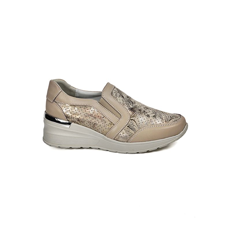 DEGAS - Zapatilla Cuero Ibbie Beige DEGAS