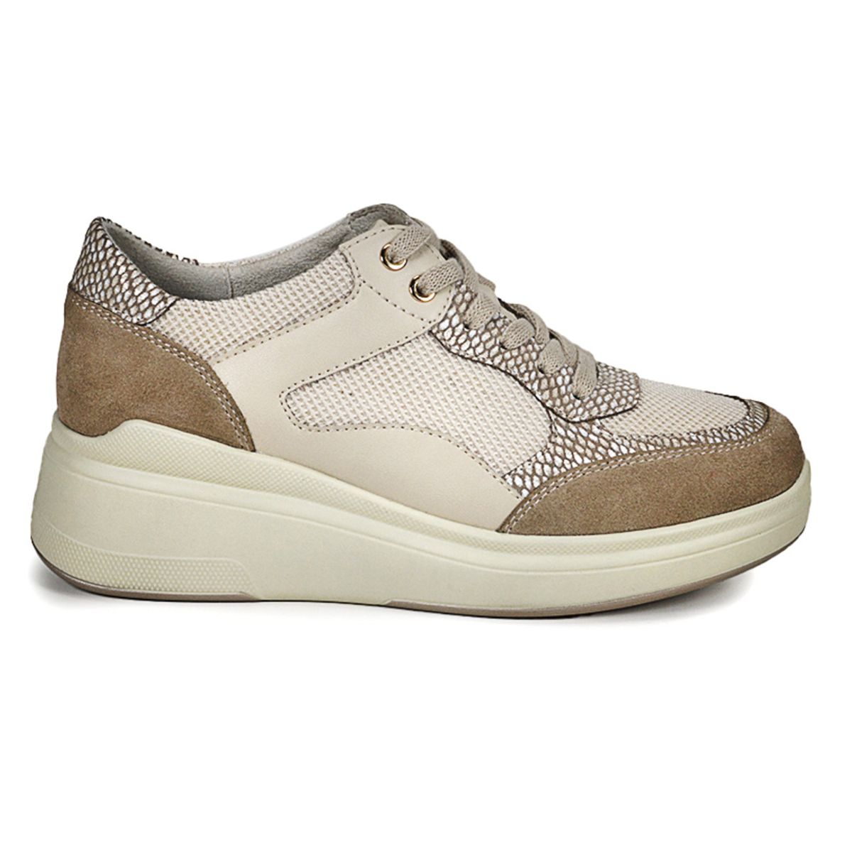 DEGAS - Zapatilla Cuero Danette Beige DEGAS