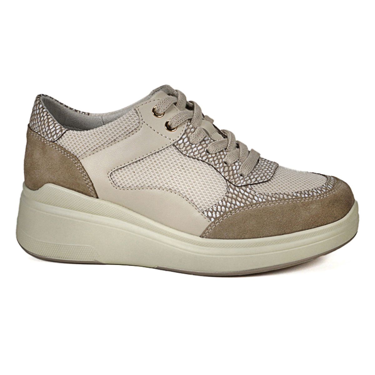 DEGAS - Zapatilla Cuero Danette Beige DEGAS
