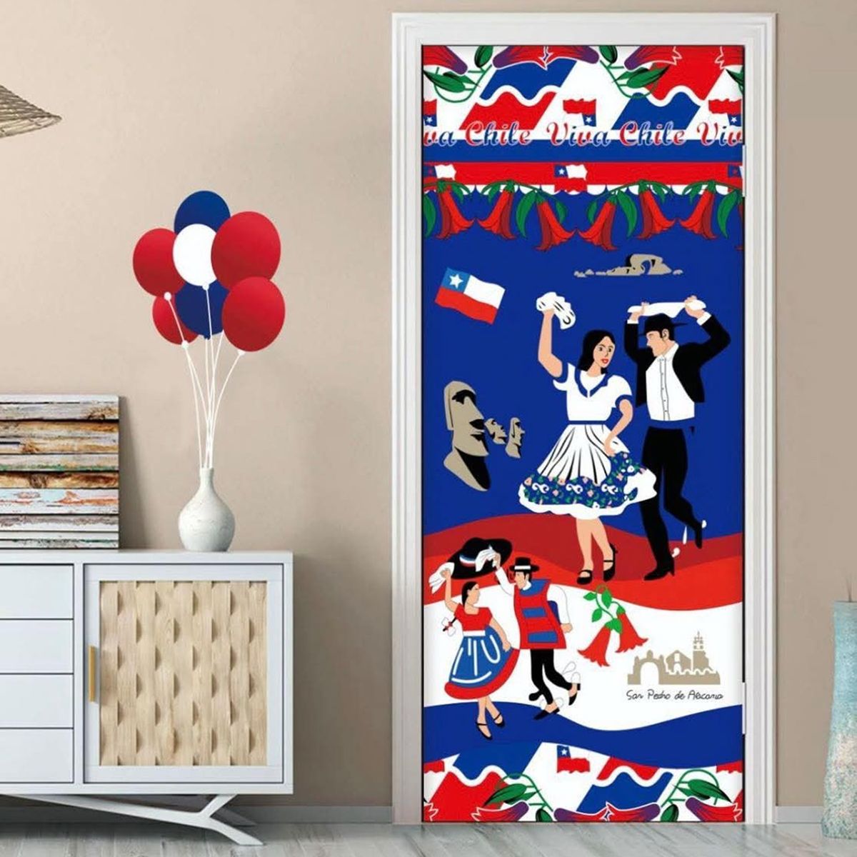 GENERICO - Funda De Puerta Decoración Fechas Patrias 100x210cm