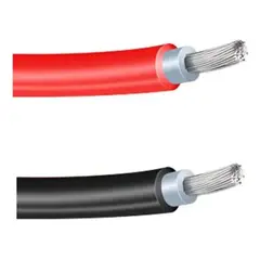 GENERICO - Cable Solar Fotovoltaico 10mm Negro y Rojo 10 metros