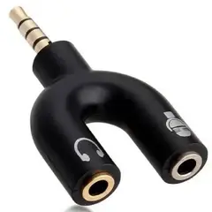 GENERICO - SPLITTER STEREO 3.5MM MACHO A 2 HEMBRA AUDIFONO Y MICROFONO. Y