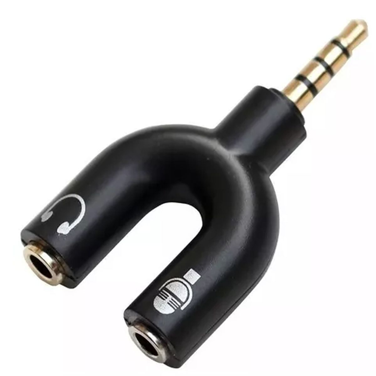 GENERICO - SPLITTER STEREO 3.5MM MACHO A 2 HEMBRA AUDIFONO Y MICROFONO. Y