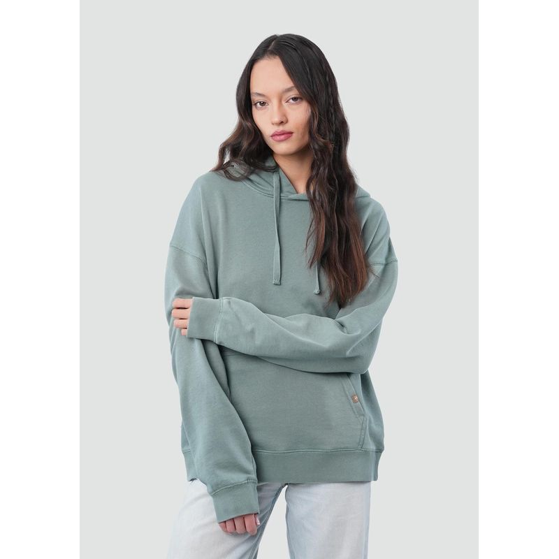KAYA UNITE - Polerón Hoodie Mujer True Verde Chinois
