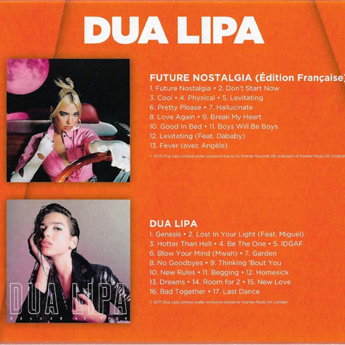 GRUPO LASER DISC - CD DUA LIPA FUTURE NOSTALGIA + DUA LIPA 2CD