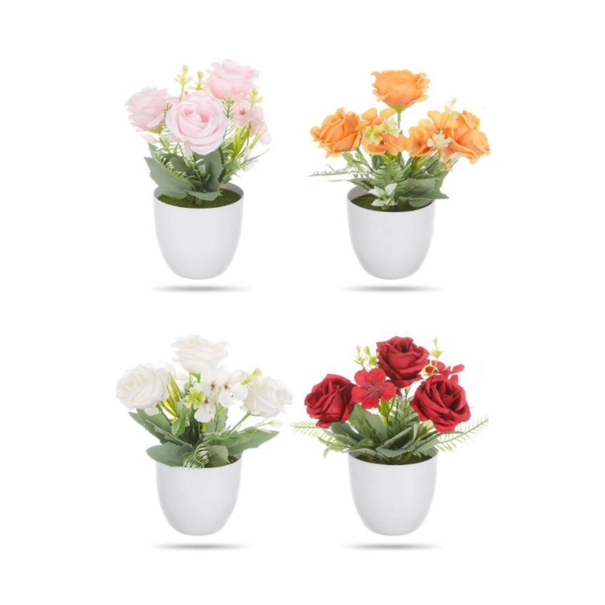 Pack 4 de Maceteros Decorativos Homey Con Flor Artificial,20*9cm,Color surtido, marca HOMEY - Foto 2