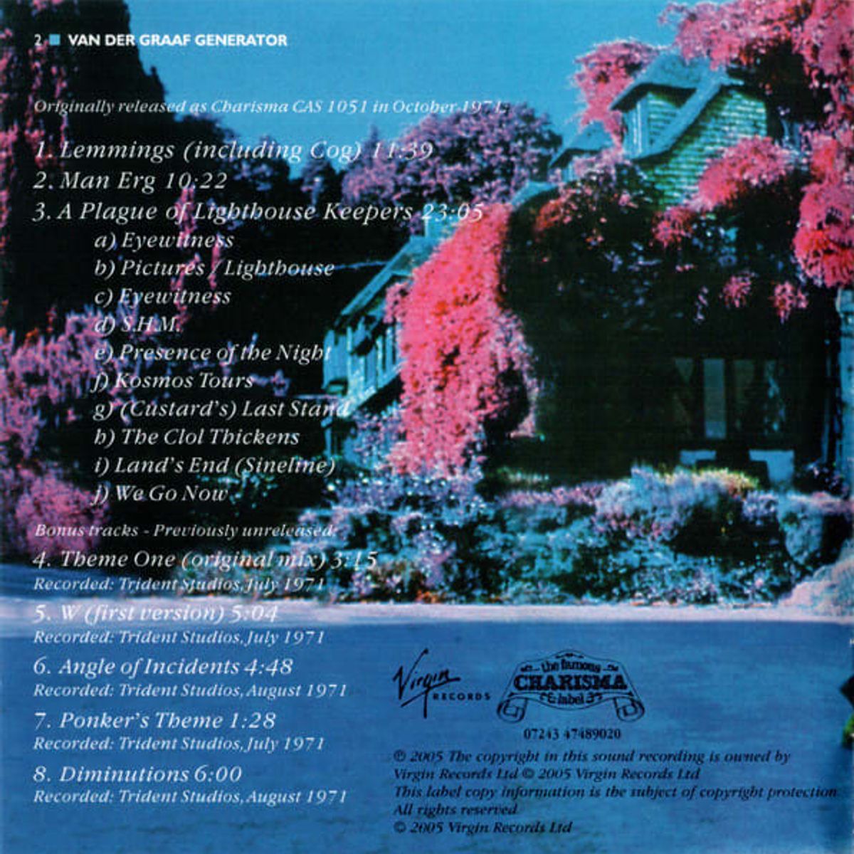 GRUPO LASER DISC - CD VAN DER GRAAF GENERATOR PAWN HEARTS 1CD