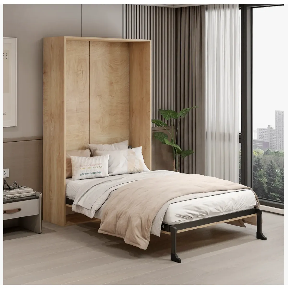 HOMER DESIGN - Cama Plegable 1 Plaza Con Bisagra Suave Para Studio