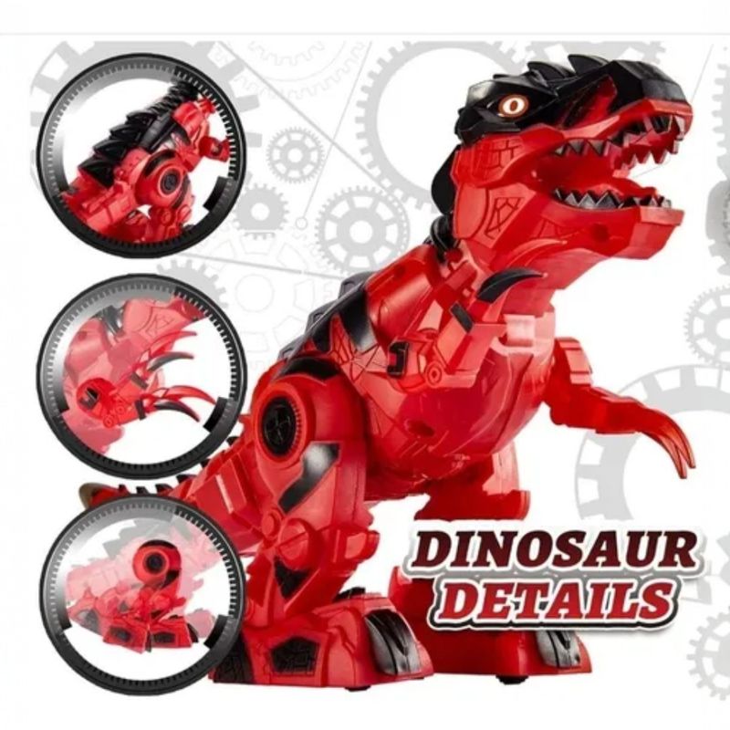 ANGELES DEL HOGAR - ROBOT DINOSAURIO T REX RUGE LUZ LED MOVIMIENTO JUGUETE