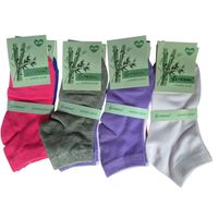 12 Pares De Calcetas Tobilleras Con Fibra De Bambú Para Mujer