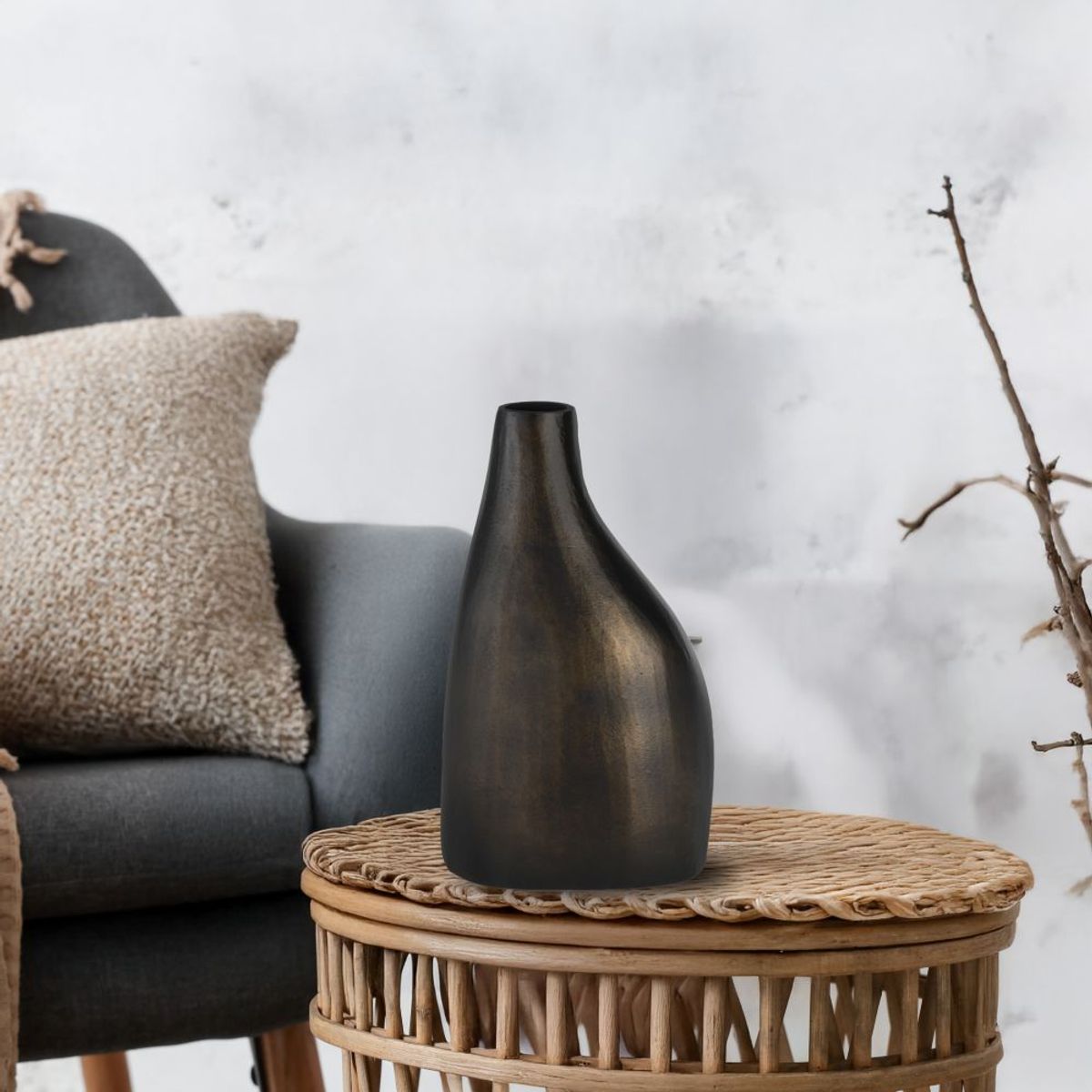 EGLO - Adorno decorativo Florero TALACOGON cerámica Negro 25×14cm