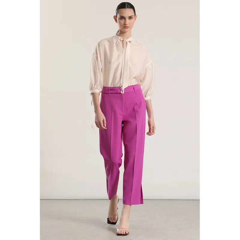 LIOLA - Pantalón sastre con cinturón liola mujer violeta