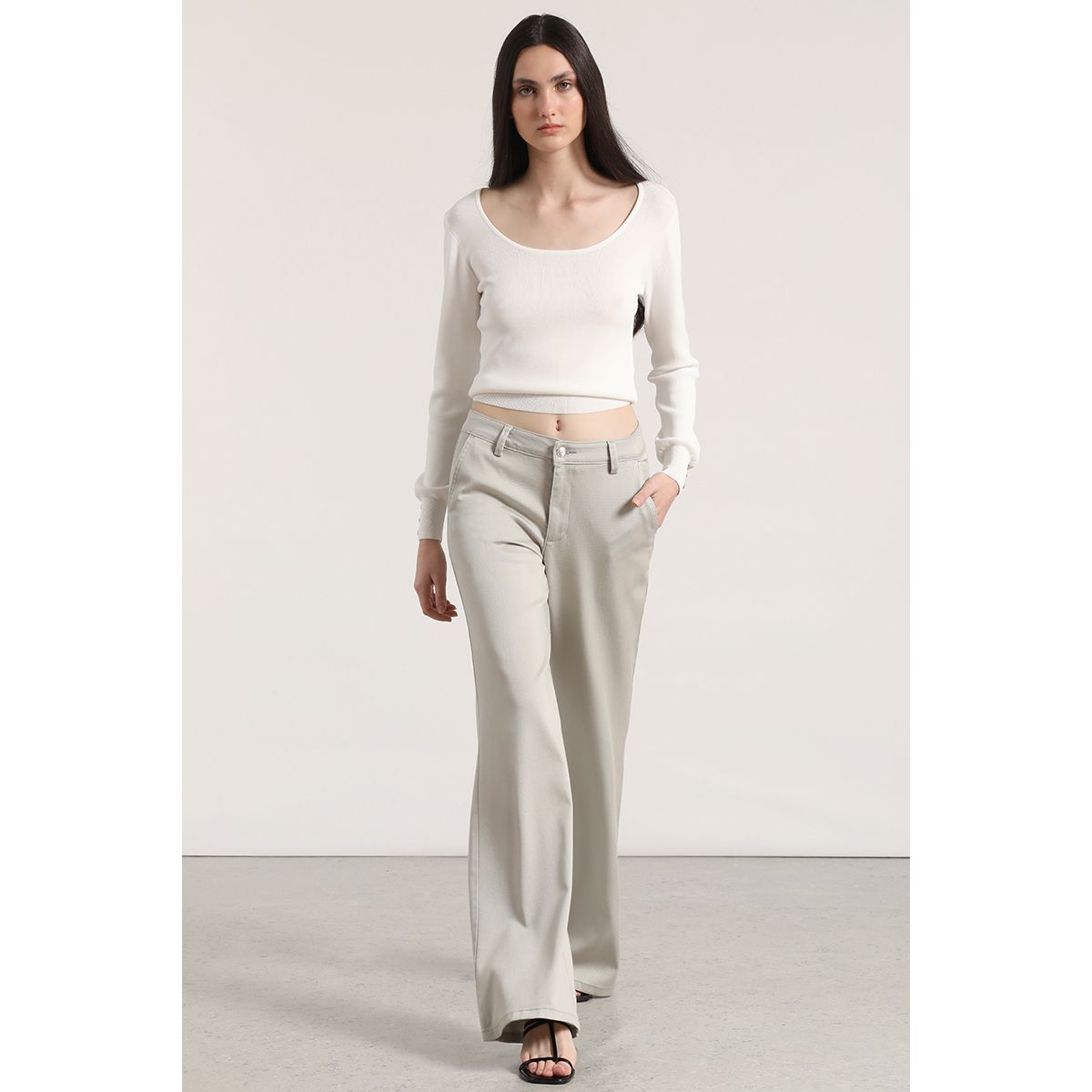 LIOLA - Pantalón palazzo liola mujer gris