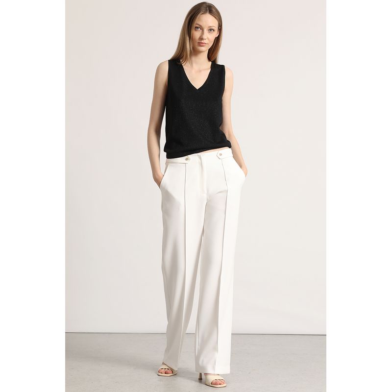 LIOLA - Pantalón recto aplicación Liola mujer crudo