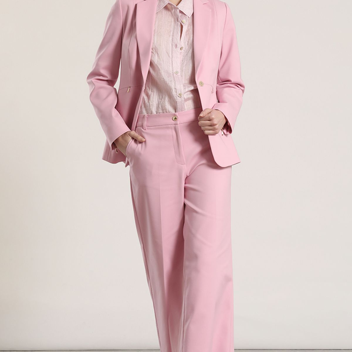 LIOLA - Pantalón ancho cropped liola mujer rosa