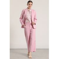 Pantalón ancho cropped mujer rosa