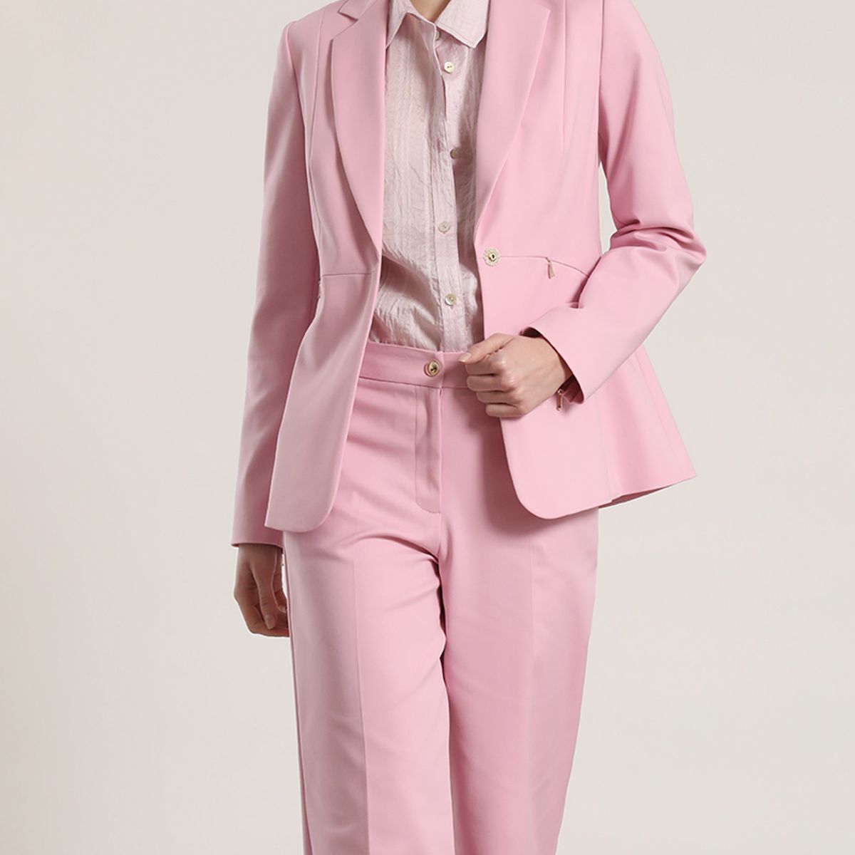 LIOLA - Pantalón ancho cropped liola mujer rosa