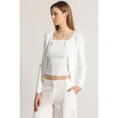 LIOLA - Cardigan tejido mujer crudo