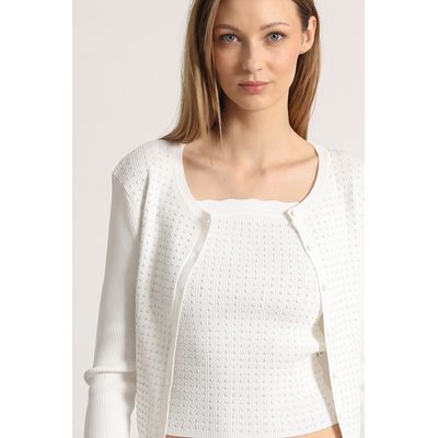 Imagen 2 del producto Cardigan tejido mujer crudo