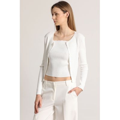 Imagen 1 del producto Cardigan tejido mujer crudo