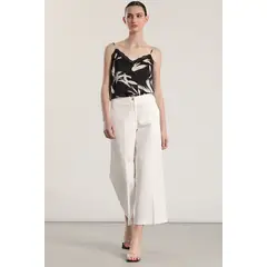 LIOLA - Pantalón ancho cropped mujer crudo