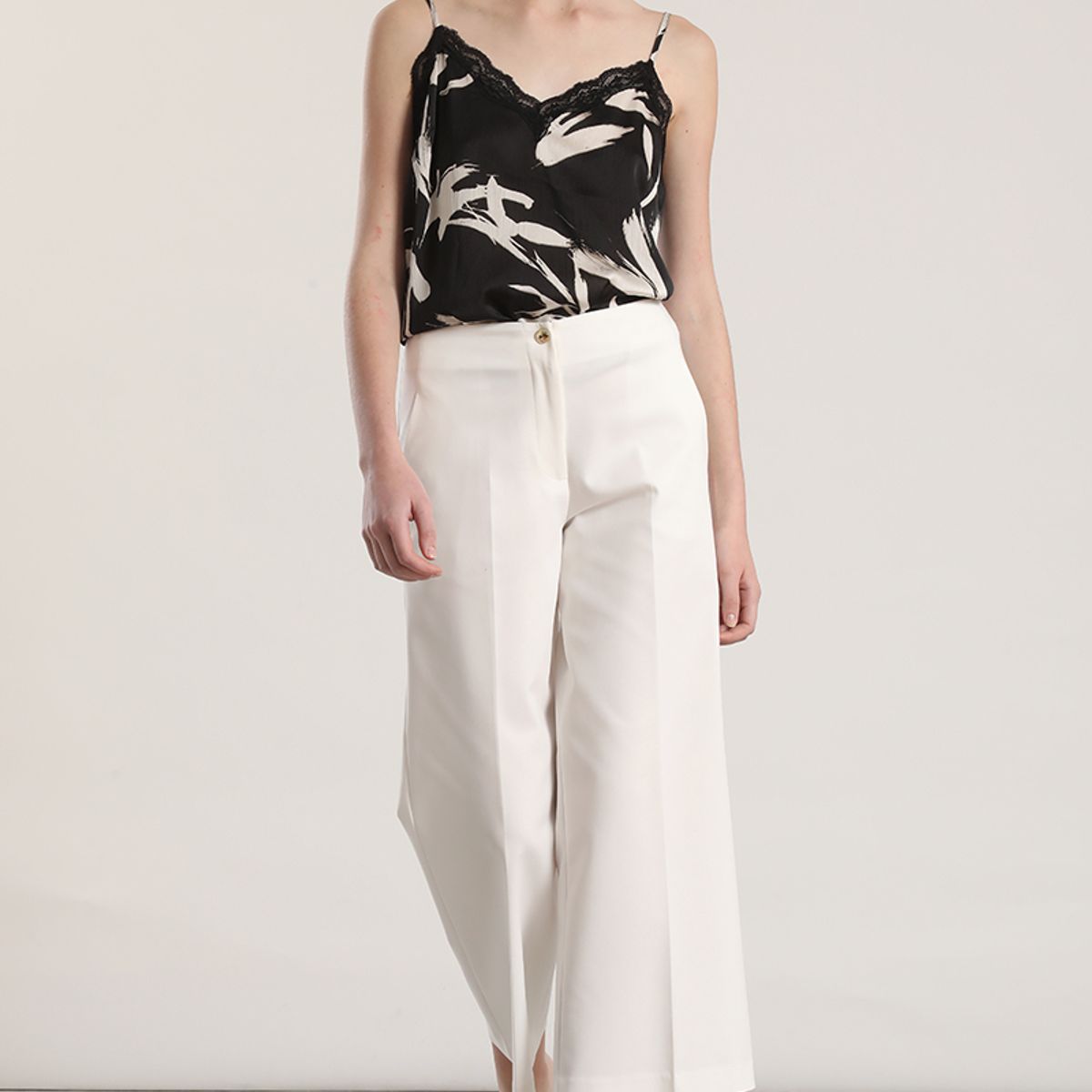 LIOLA - Pantalón ancho cropped Liola mujer crudo