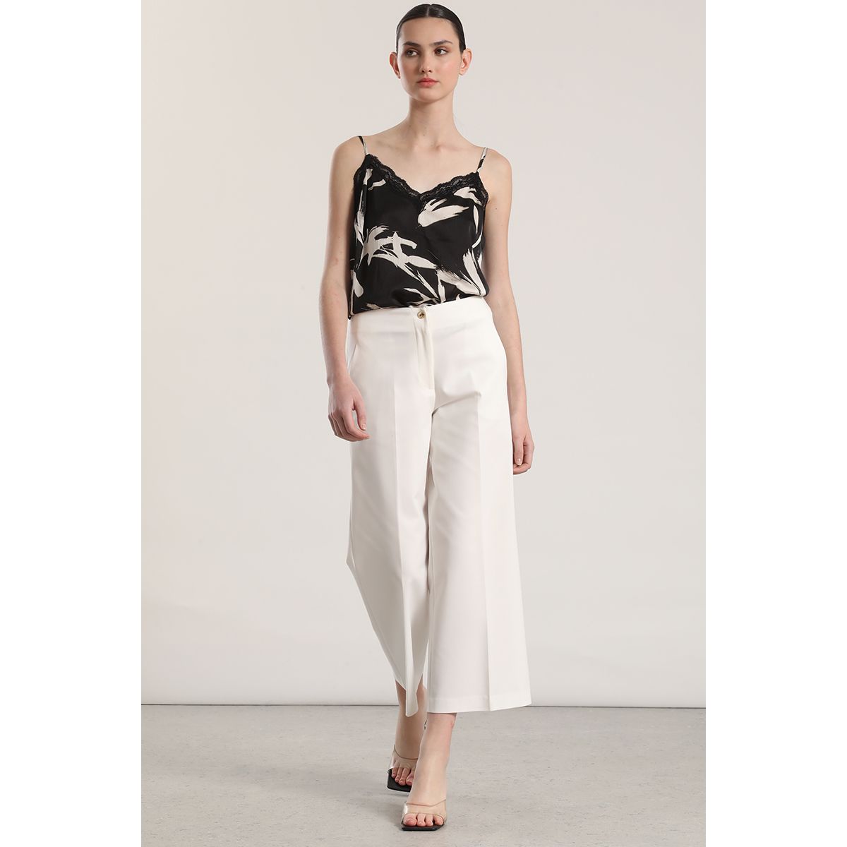 LIOLA - Pantalón ancho cropped Liola mujer crudo