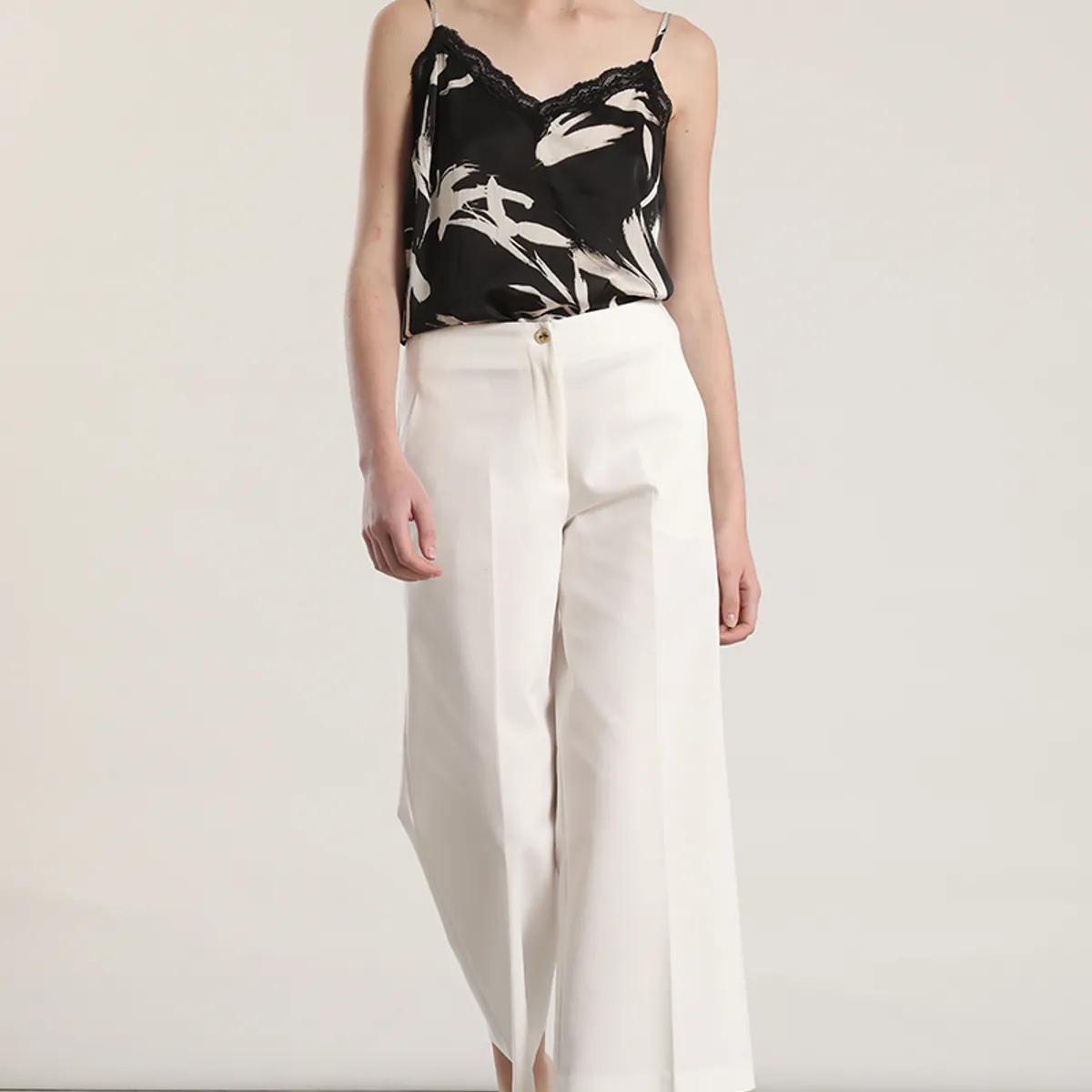 LIOLA - Pantalón ancho cropped Liola mujer crudo
