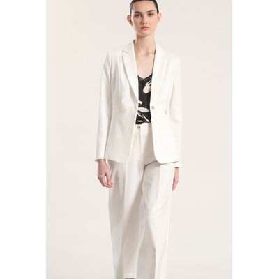 Imagen 2 del producto Pantalón ancho cropped mujer crudo