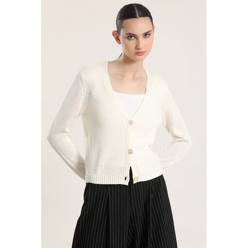 LIOLA - Cardigan con hilo metalizado liola mujer crudo