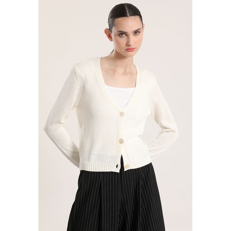 LIOLA - Cardigan con hilo metalizado liola mujer crudo