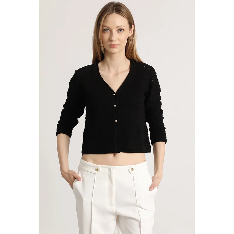 LIOLA - Cardigan punto liola mujer negro